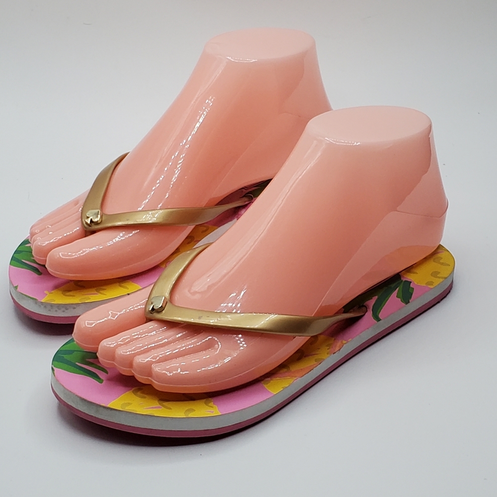 Kate Spade pineapple design flip flop thong sandals size 5/6
